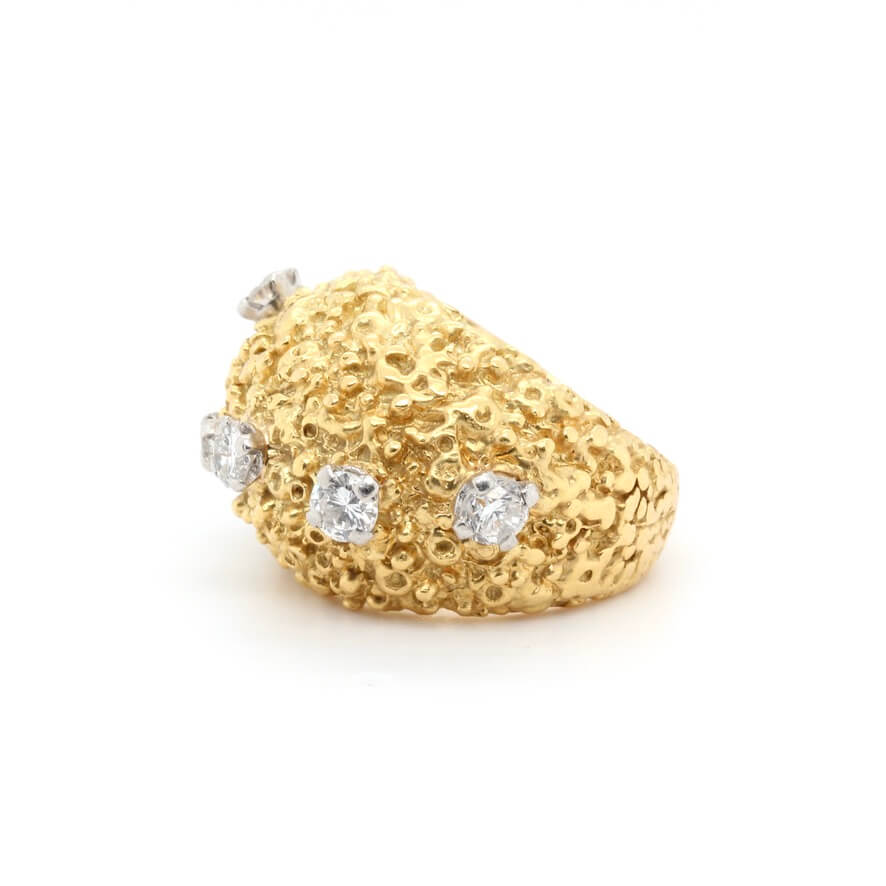 Diamond Bombe Ring-Charlotte Sayers Antique Jewellery