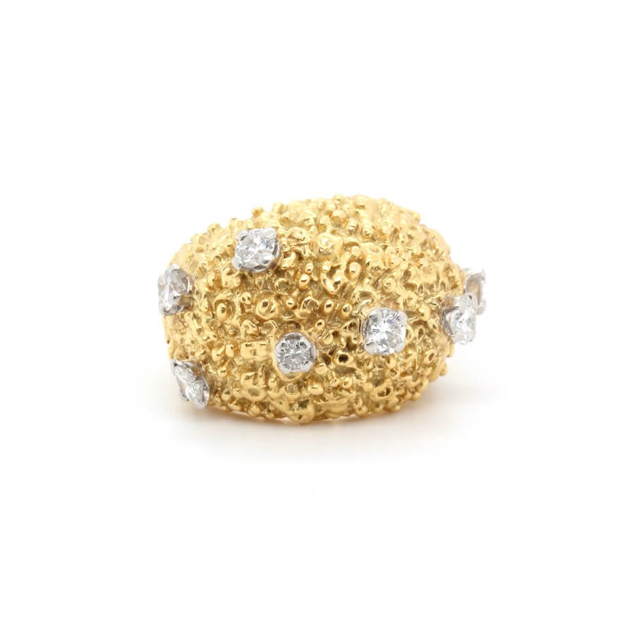 Diamond Bombe Ring-Charlotte Sayers Antique Jewellery