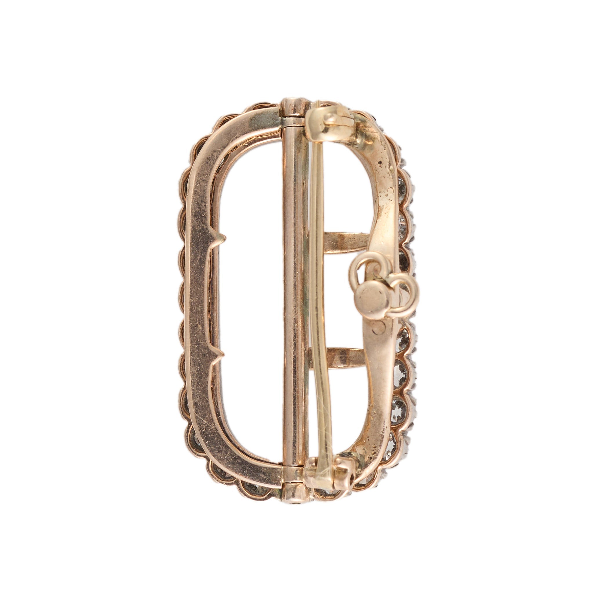 Diamond Buckle Brooch-Charlotte Sayers Antique Jewellery