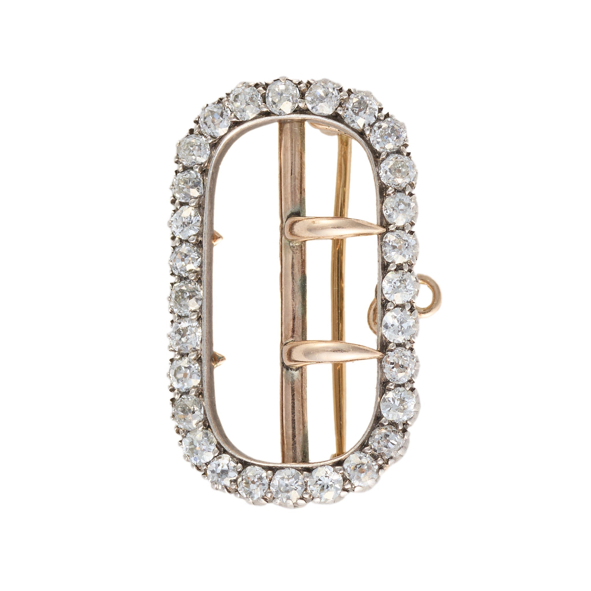 Diamond Buckle Brooch-Charlotte Sayers Antique Jewellery