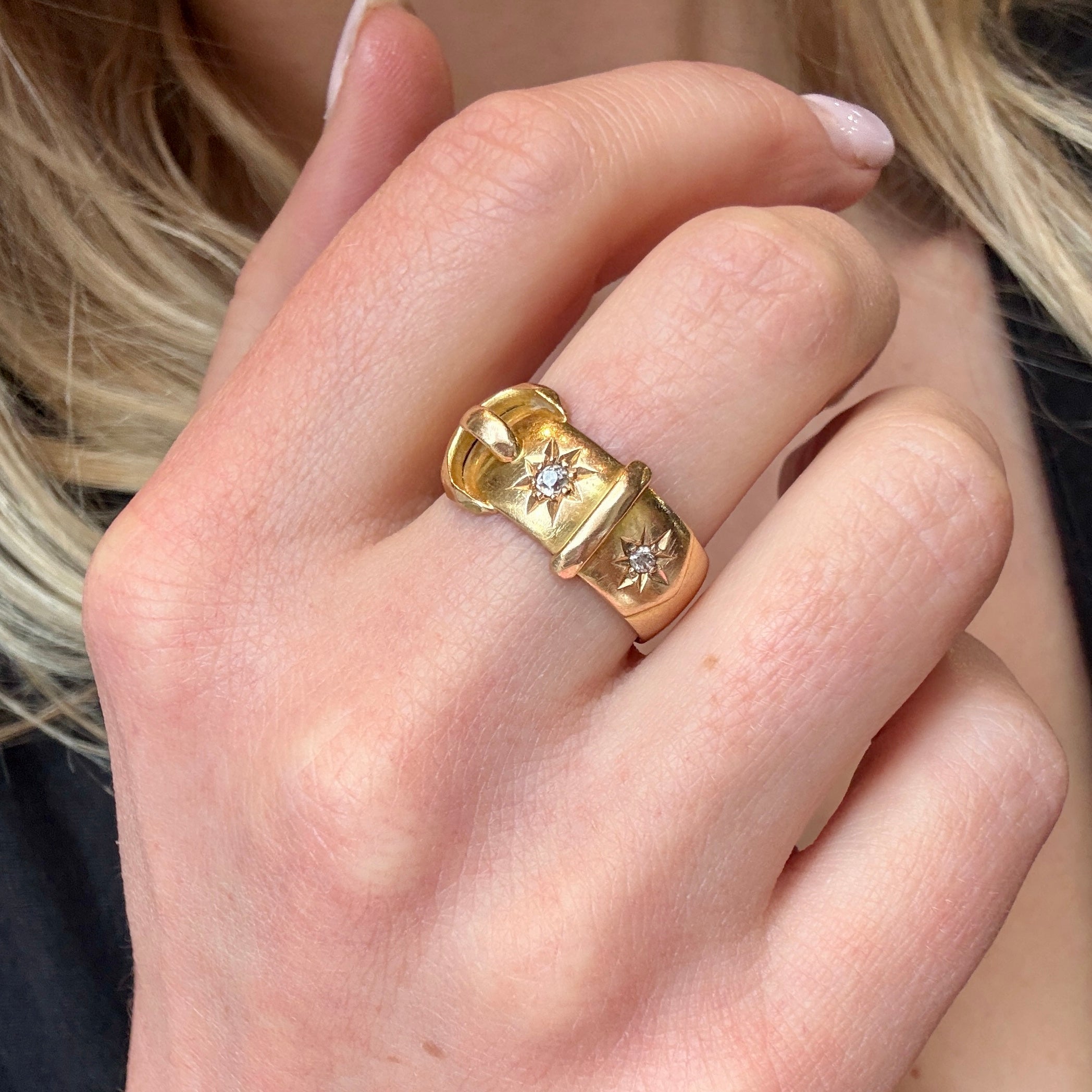 Diamond Buckle Ring-Charlotte Sayers Antique Jewellery