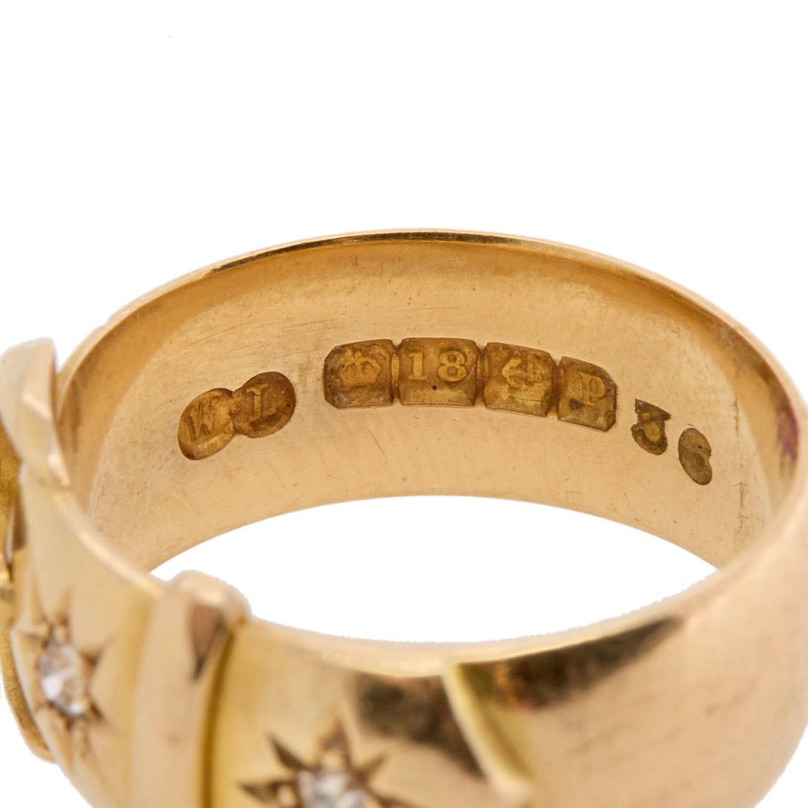 Diamond Buckle Ring-Charlotte Sayers Antique Jewellery
