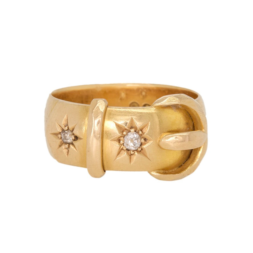 Diamond Buckle Ring-Charlotte Sayers Antique Jewellery