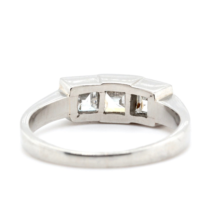 Diamond Carré Cut Ring-Charlotte Sayers Antique Jewellery