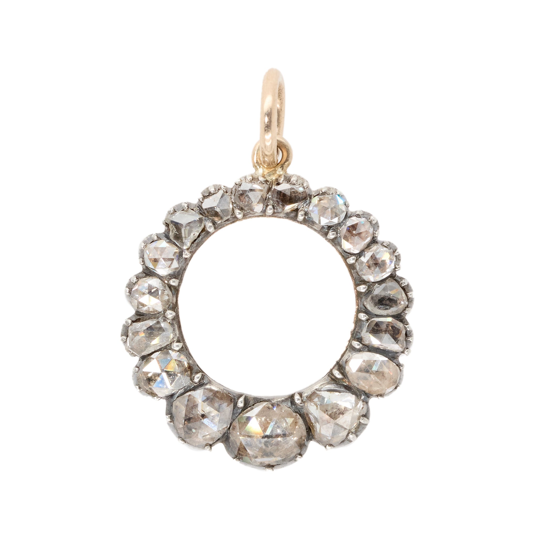 Diamond Circle Pendant-Charlotte Sayers Antique Jewellery