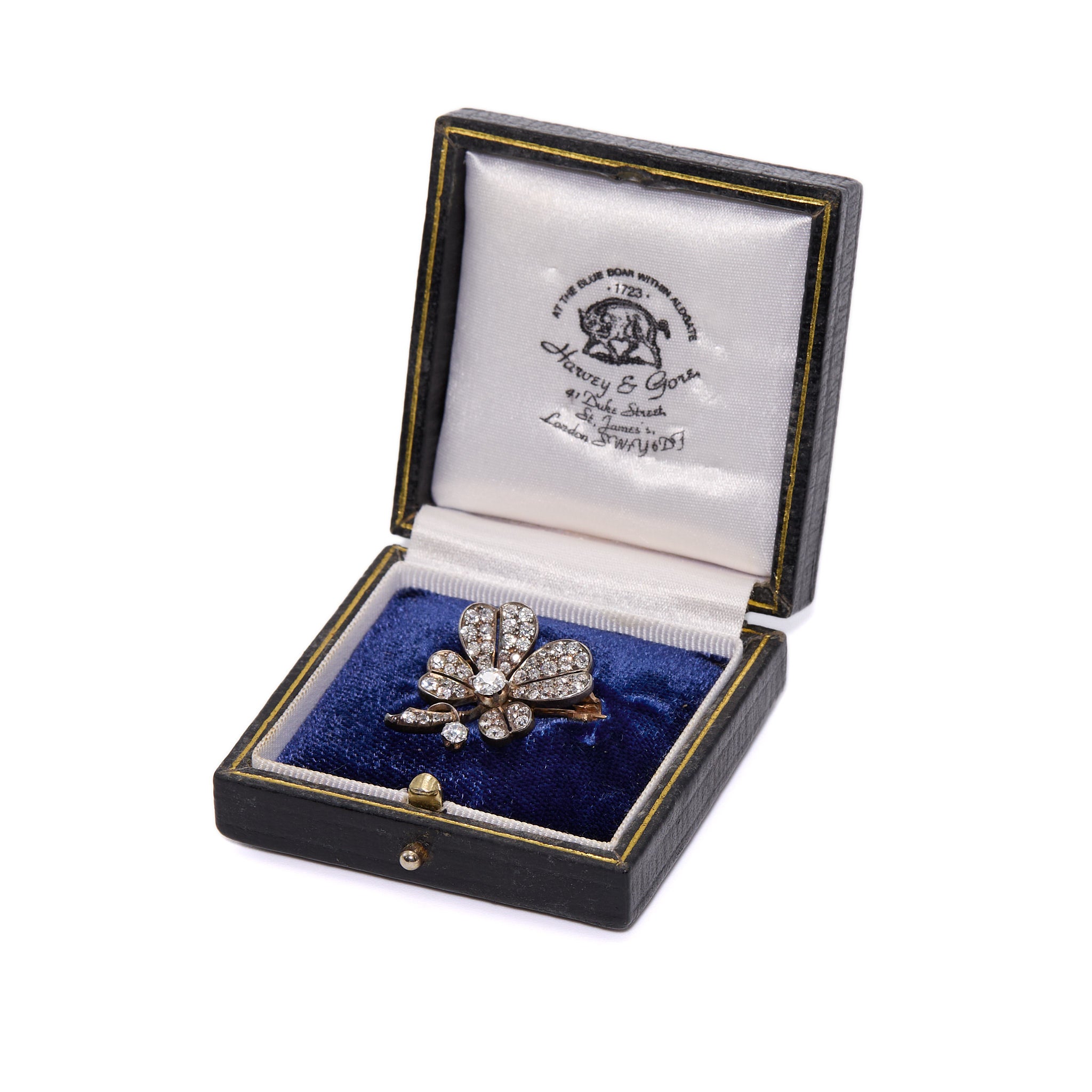 Diamond Clover Brooch-Charlotte Sayers Antique Jewellery