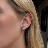 Diamond Cluster Earrings-Charlotte Sayers Antique Jewellery