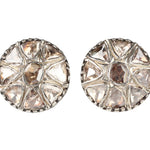 Diamond Cluster Earrings-Charlotte Sayers Antique Jewellery