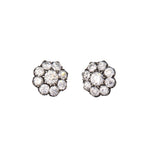 Diamond Cluster Earrings-Charlotte Sayers Antique Jewellery