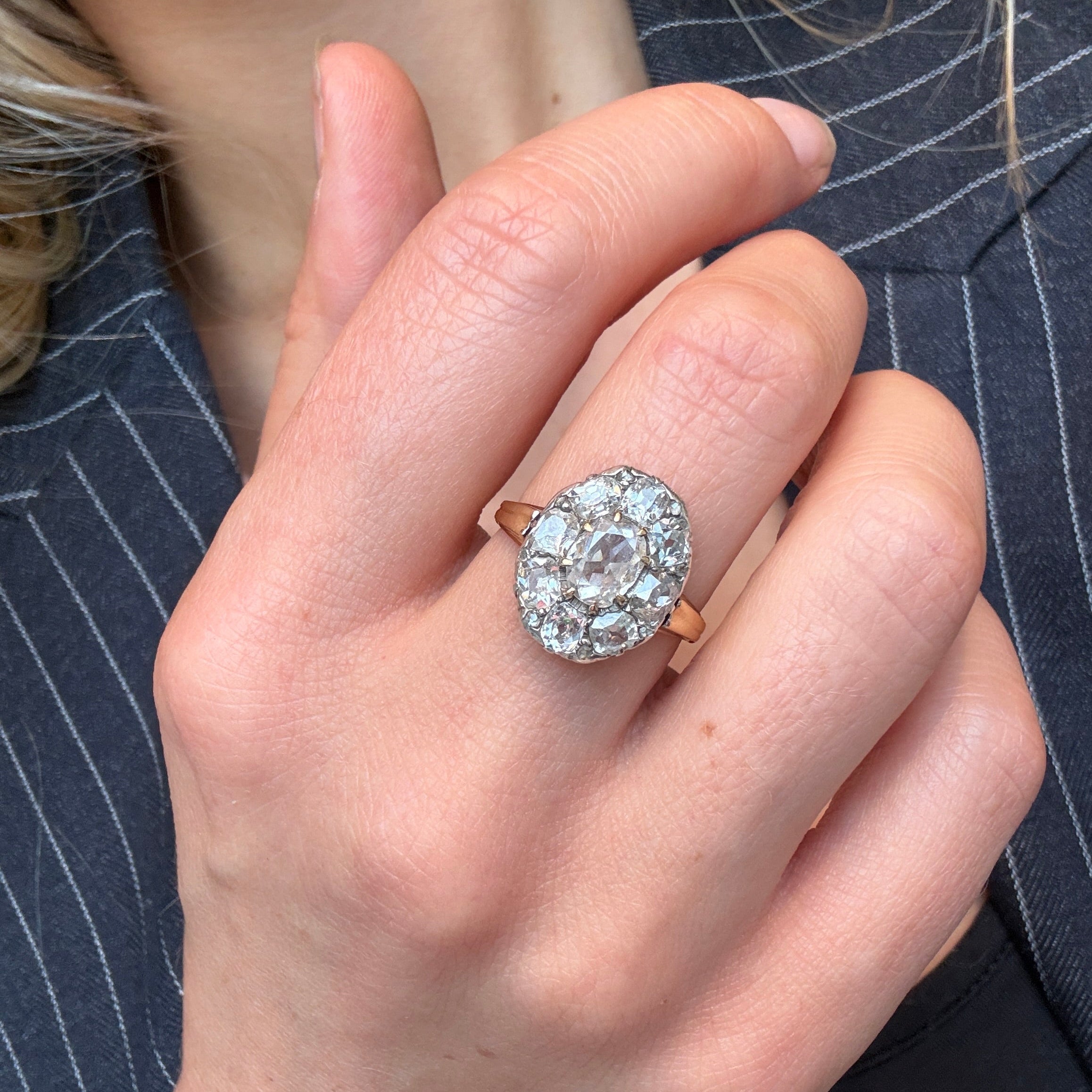 Diamond Cluster Ring-Charlotte Sayers Antique Jewellery