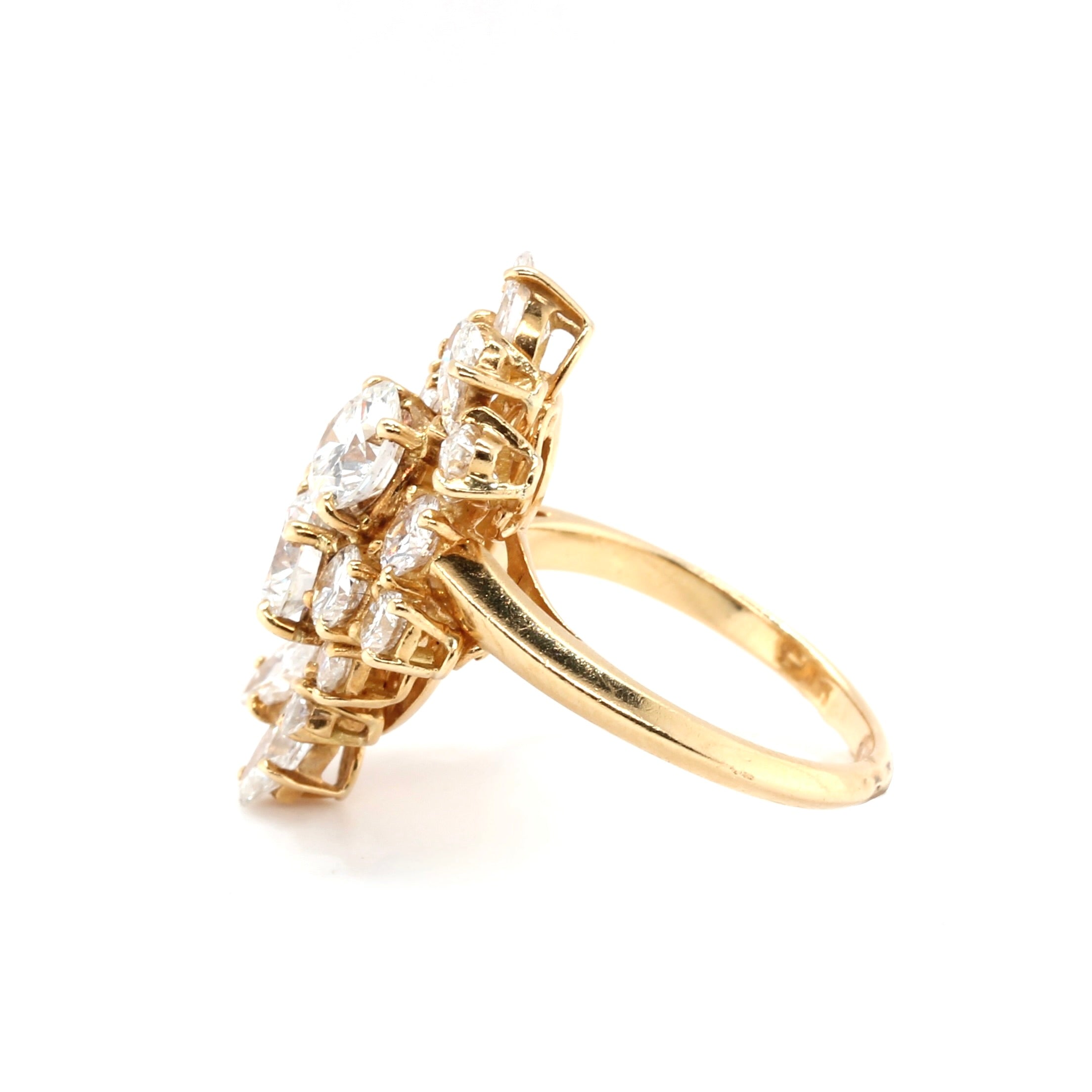 Diamond Cocktail Ring-Charlotte Sayers Antique Jewellery