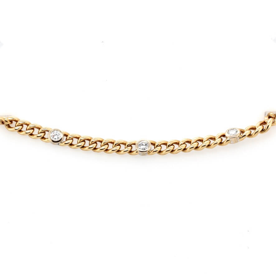 Diamond Curb Bracelet-Charlotte Sayers Antique Jewellery