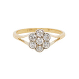 Diamond Daisy Cluster Ring-Charlotte Sayers Antique Jewellery