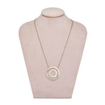 Diamond Double Circle Necklace-Charlotte Sayers Antique Jewellery