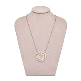 Diamond Double Circle Necklace-Charlotte Sayers Antique Jewellery