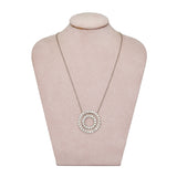 Diamond Double Circle Necklace-Charlotte Sayers Antique Jewellery