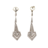 Diamond Drop Earrings-Charlotte Sayers Antique Jewellery