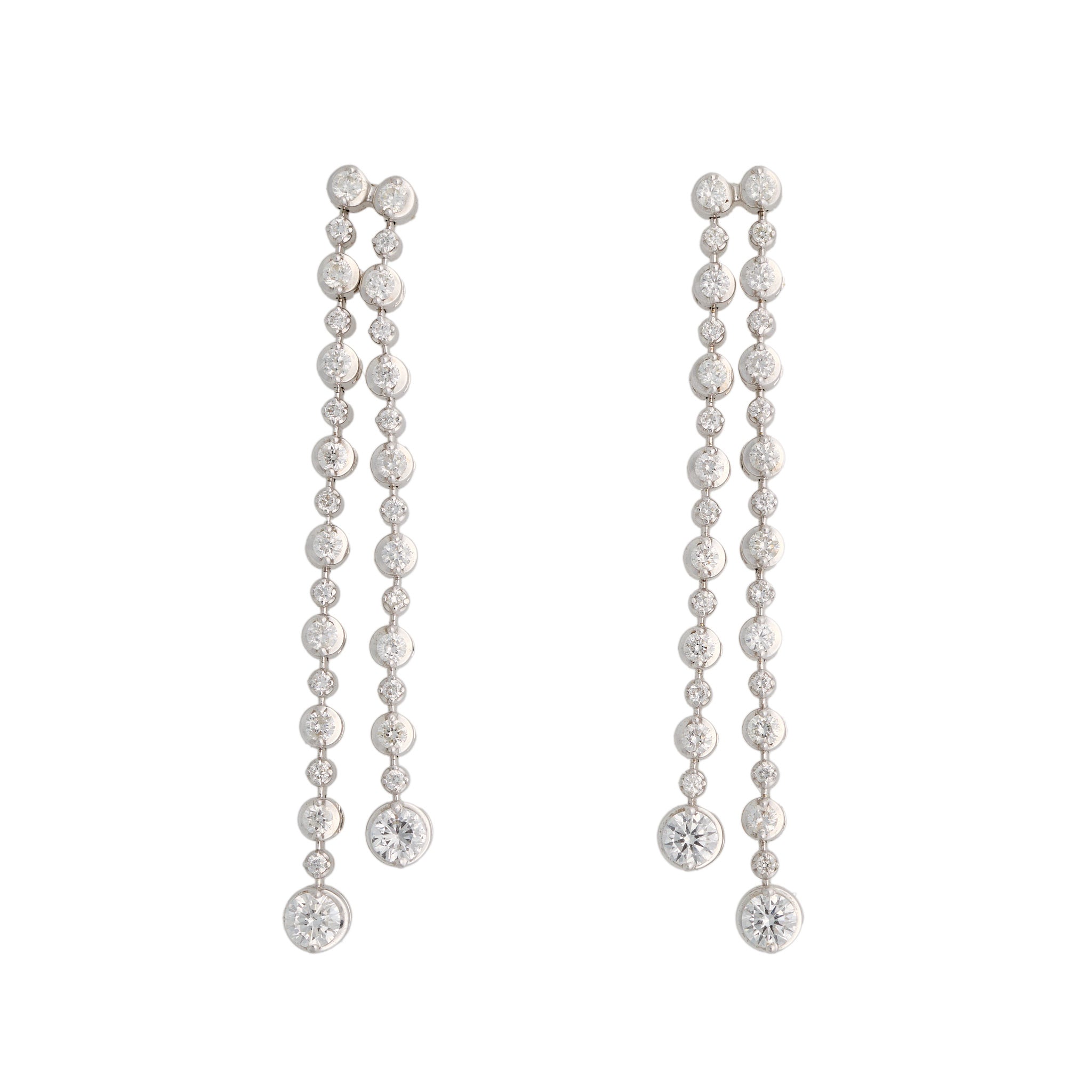 Diamond Drop Earrings-Charlotte Sayers Antique Jewellery
