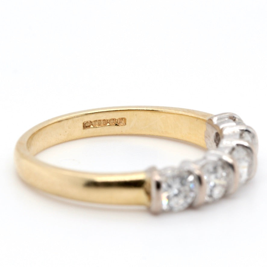 Diamond Five Stone Modern Ring-Charlotte Sayers Antique Jewellery