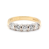 Diamond Five Stone Modern Ring-Charlotte Sayers Antique Jewellery