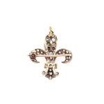 Diamond Fleur De Lys Brooch / Pendant-Charlotte Sayers Antique Jewellery