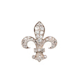 Diamond Fleur De Lys Brooch / Pendant-Charlotte Sayers Antique Jewellery