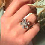 Diamond Flower Dress Ring-Charlotte Sayers Antique Jewellery