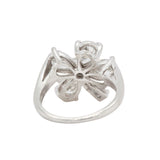 Diamond Flower Dress Ring-Charlotte Sayers Antique Jewellery