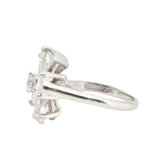 Diamond Flower Dress Ring-Charlotte Sayers Antique Jewellery