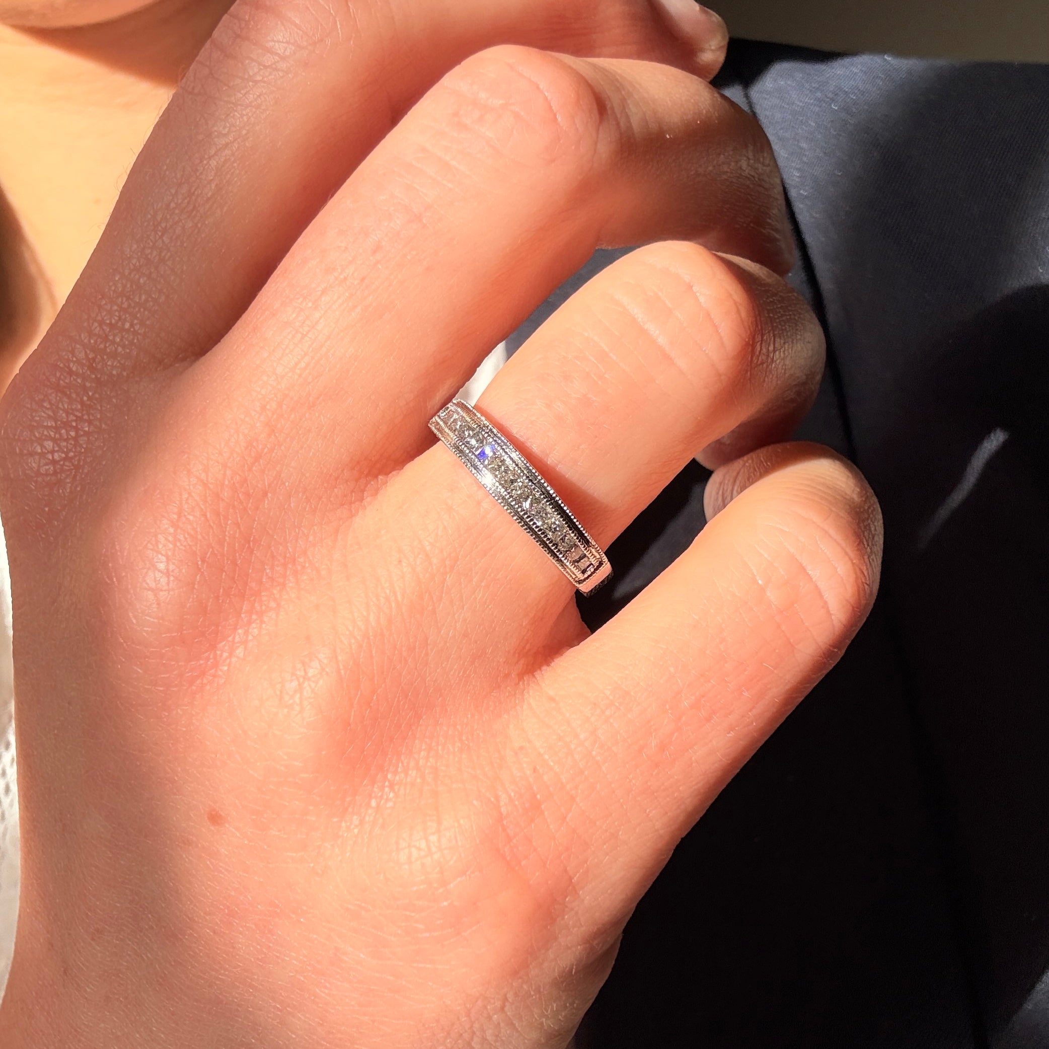 Diamond Half Eternity Ring-Charlotte Sayers Antique Jewellery