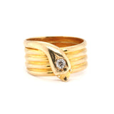 Diamond Headed Snake Ring-Charlotte Sayers Antique Jewellery