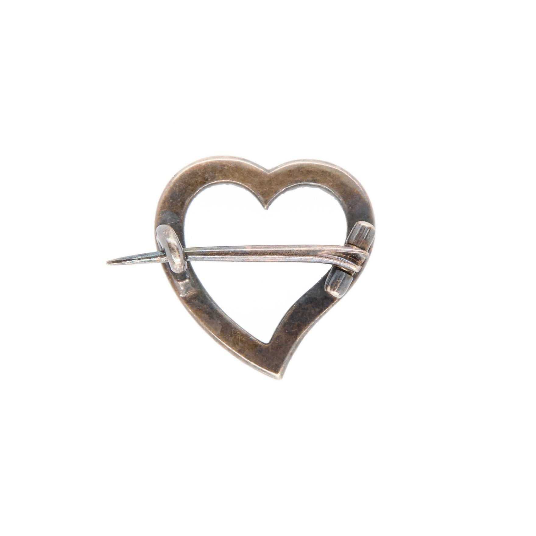 Diamond Heart Brooch-Charlotte Sayers Antique Jewellery
