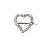 Diamond Heart Brooch-Charlotte Sayers Antique Jewellery