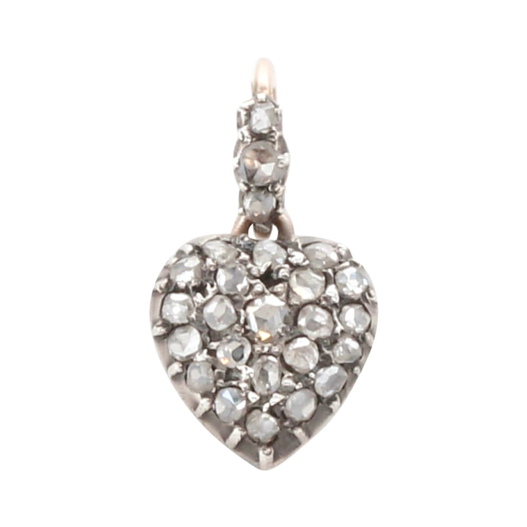 Diamond Heart Locket Pendant-Charlotte Sayers Antique Jewellery