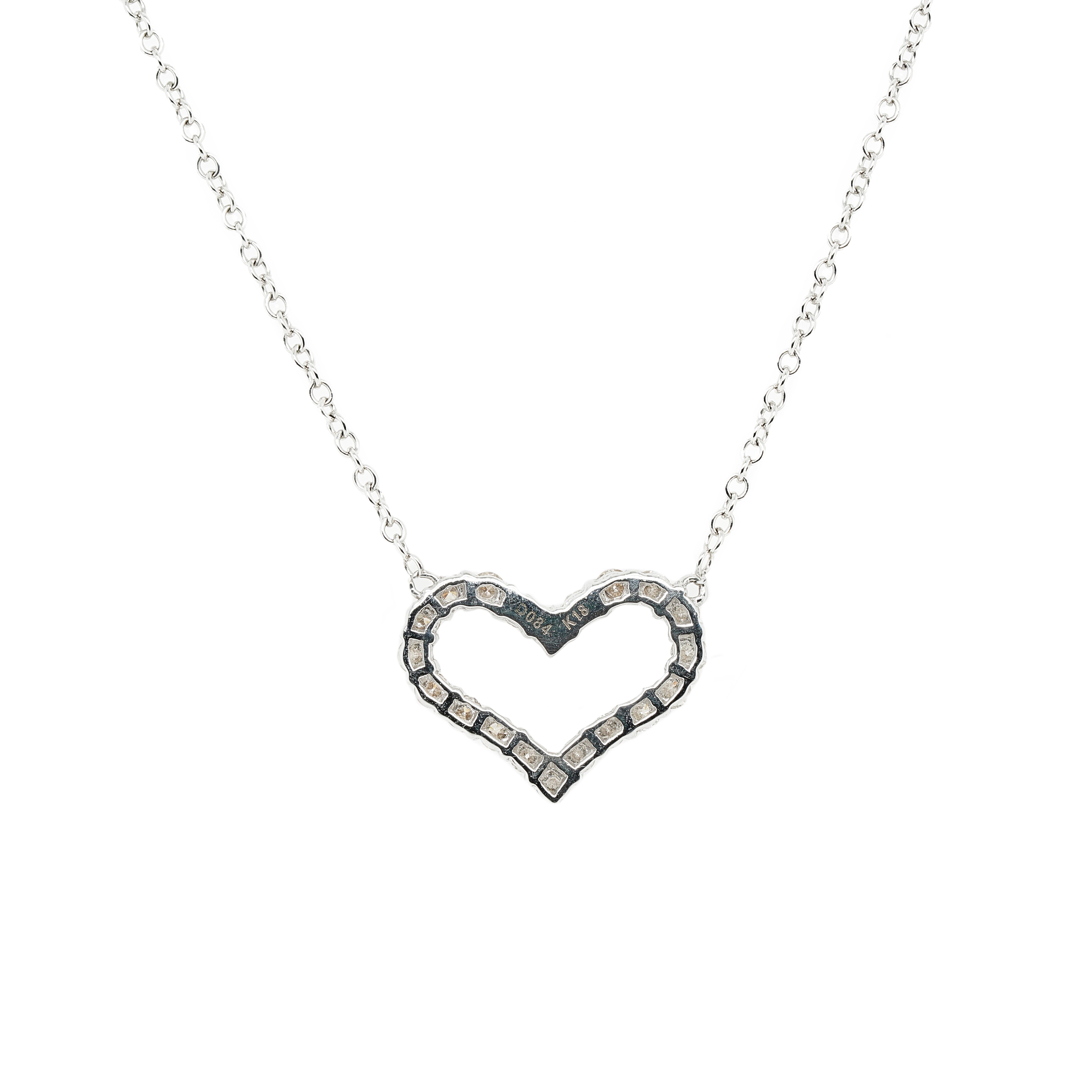 Diamond Heart Necklace-Charlotte Sayers Antique Jewellery