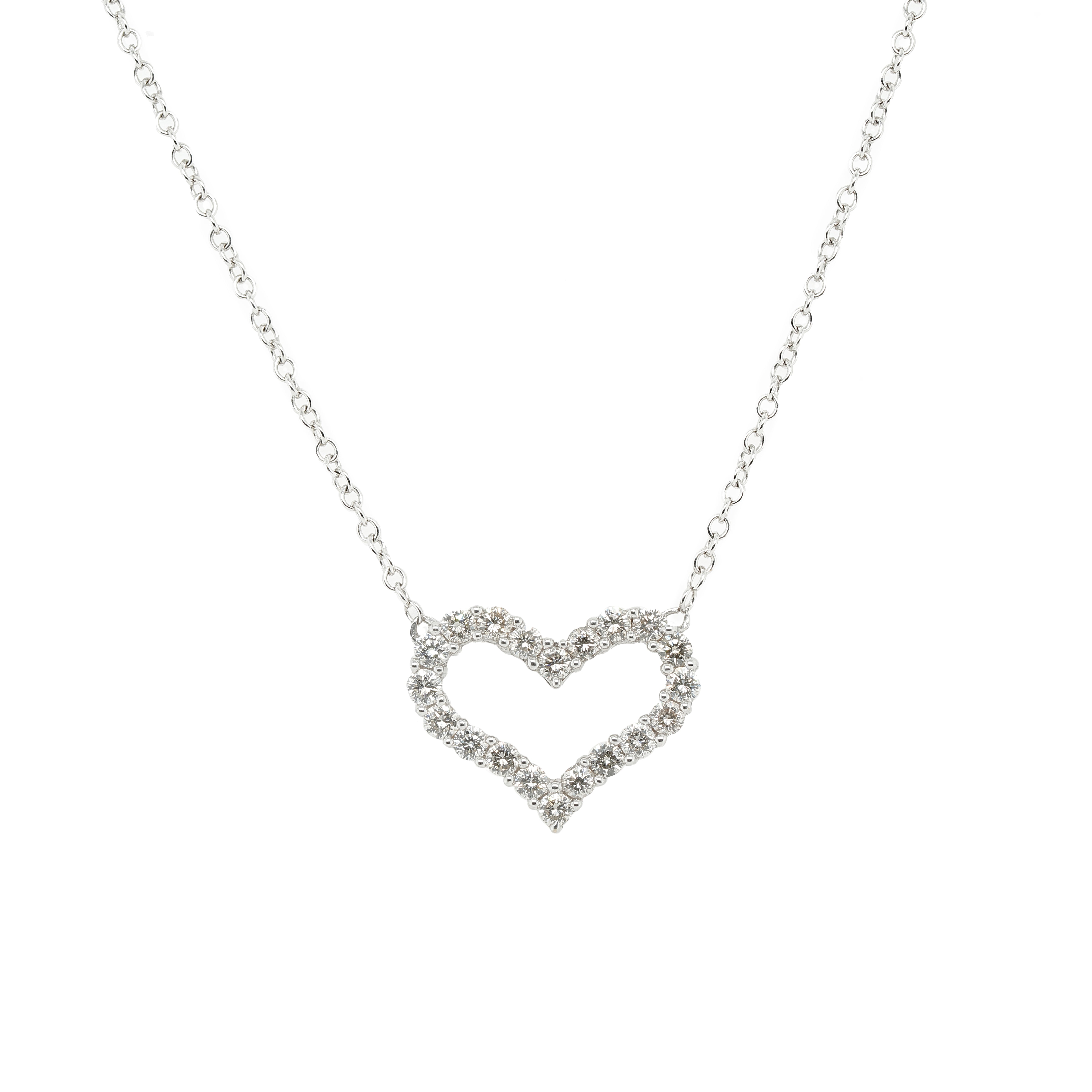 Diamond Heart Necklace-Charlotte Sayers Antique Jewellery