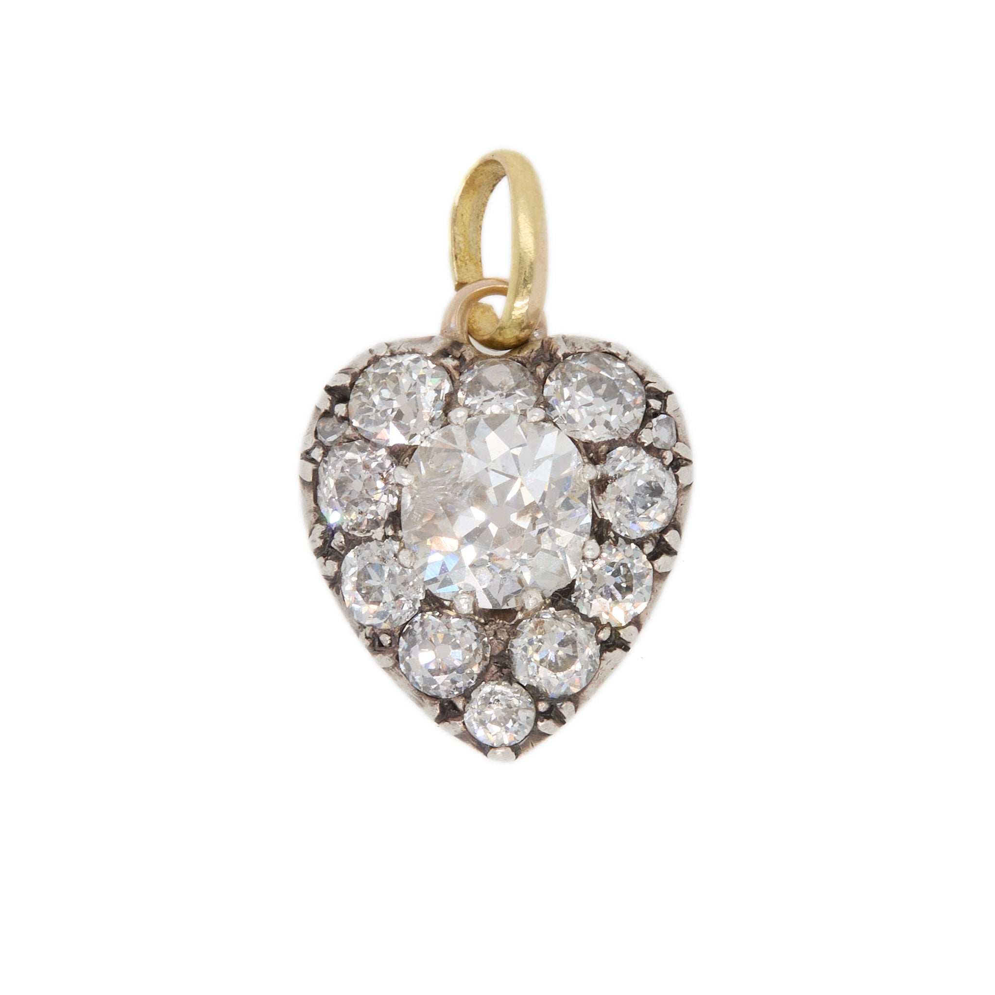 Diamond Heart Pendant-Charlotte Sayers Antique Jewellery