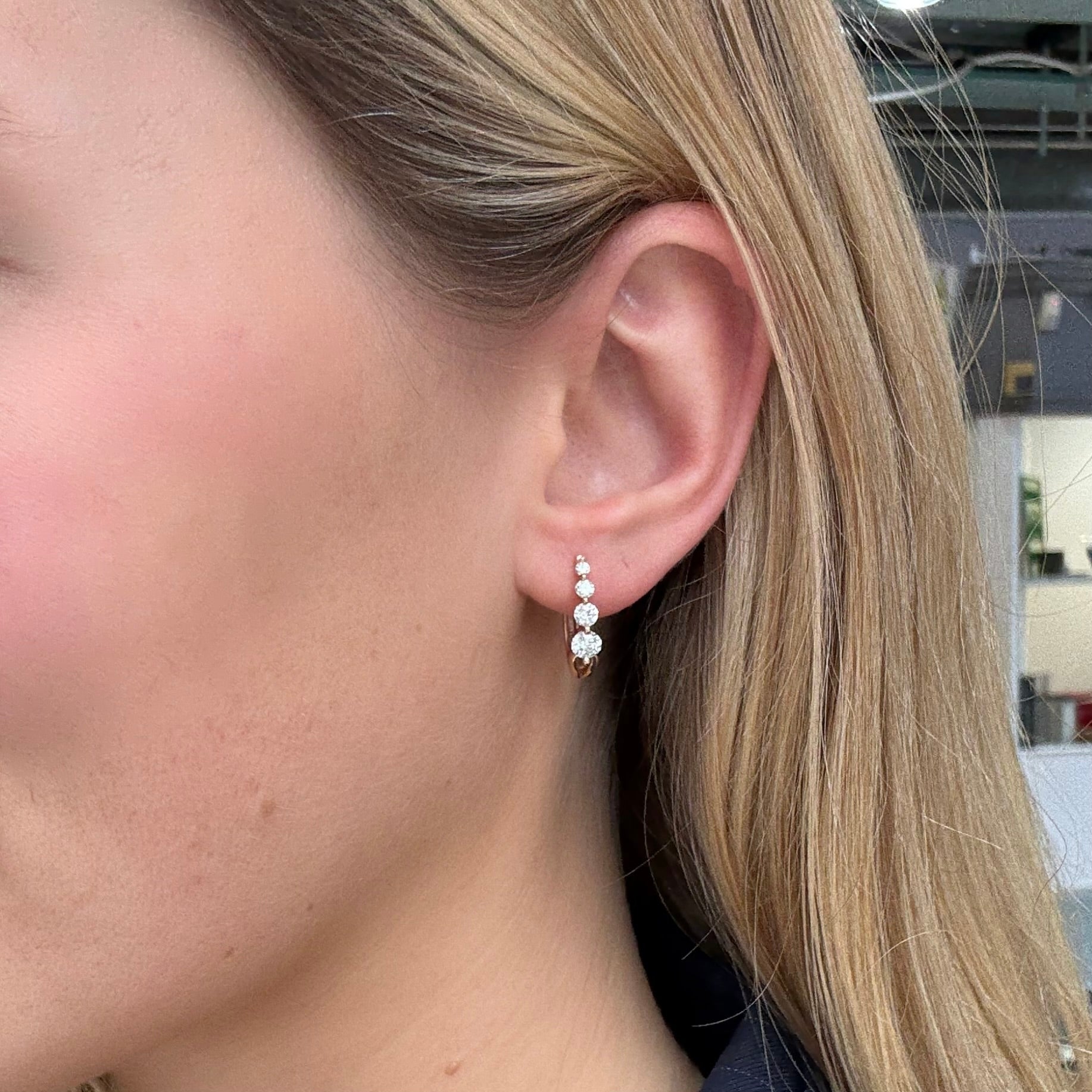 Diamond Hoop Earrings-Charlotte Sayers Antique Jewellery