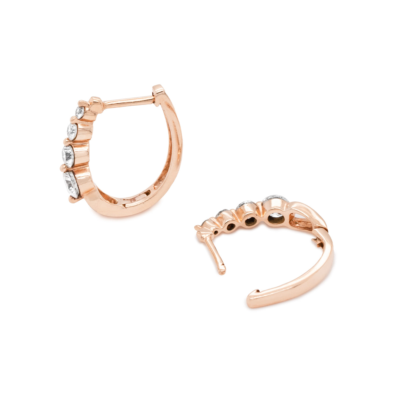 Diamond Hoop Earrings-Charlotte Sayers Antique Jewellery