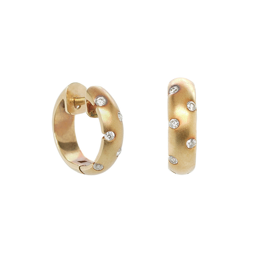 Diamond Hoop Earrings-Charlotte Sayers Antique Jewellery