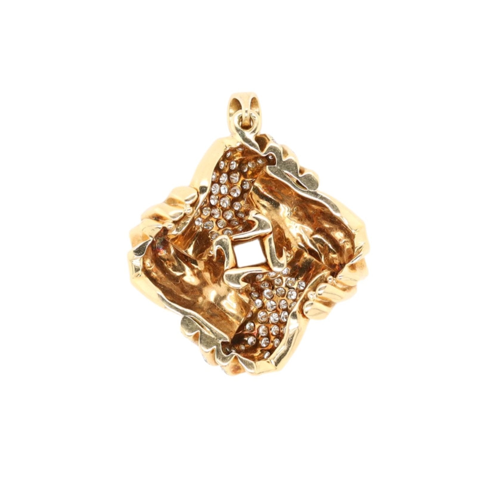 Diamond Interlocking Hand Pendant-Charlotte Sayers Antique Jewellery