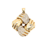 Diamond Interlocking Hand Pendant-Charlotte Sayers Antique Jewellery