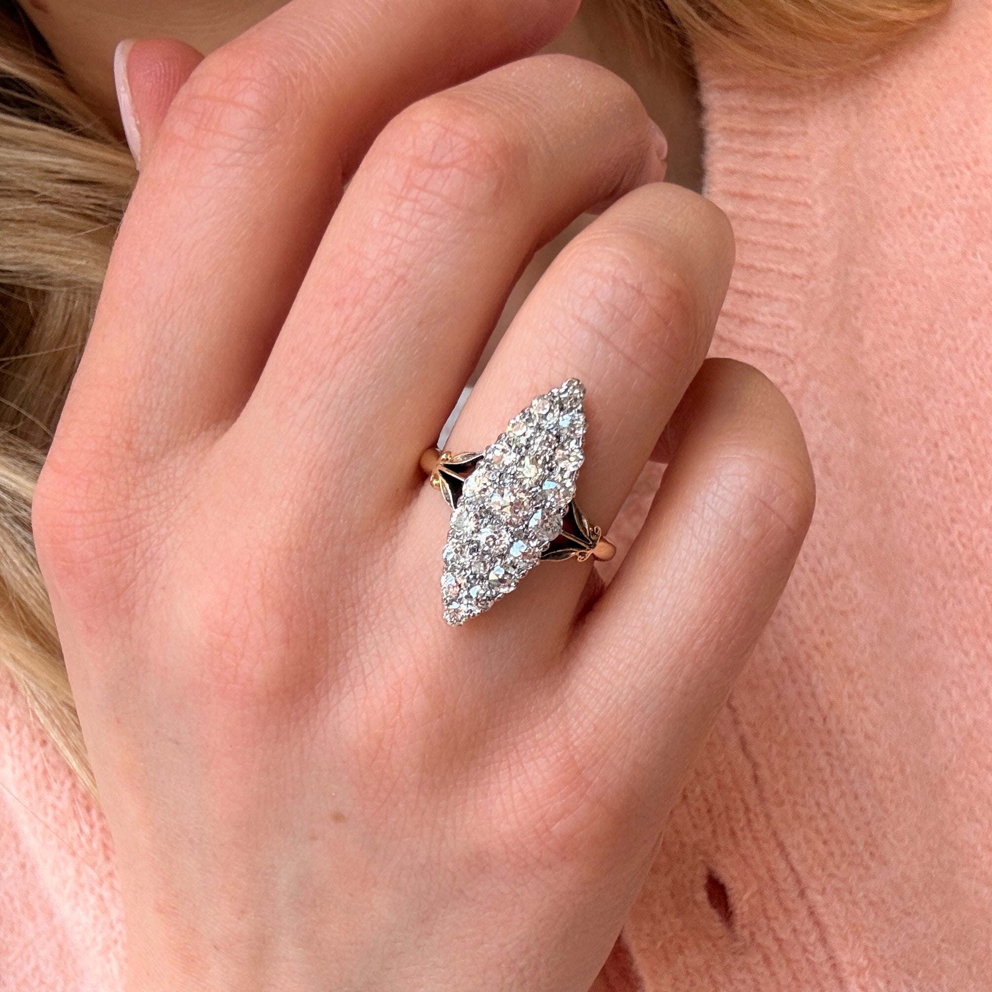 Diamond Marquise Ring-Charlotte Sayers Antique Jewellery