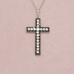 Diamond Onyx Cross-Charlotte Sayers Antique Jewellery