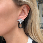 Diamond Onyx Earrings-Charlotte Sayers Antique Jewellery