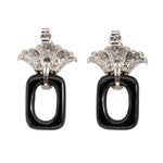 Diamond Onyx Earrings-Charlotte Sayers Antique Jewellery