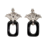 Diamond Onyx Earrings-Charlotte Sayers Antique Jewellery