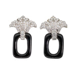 Diamond Onyx Earrings-Charlotte Sayers Antique Jewellery