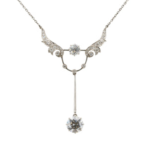 Diamond Pendant Necklace-Charlotte Sayers Antique Jewellery