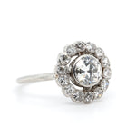 Diamond Platinum Cluster Ring-Charlotte Sayers Antique Jewellery